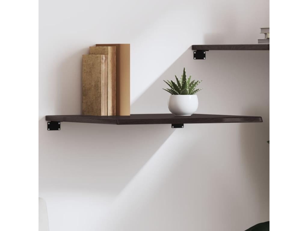 Etagère murale marron foncé 60x60x2 bois chêne massif traité OQVS72650