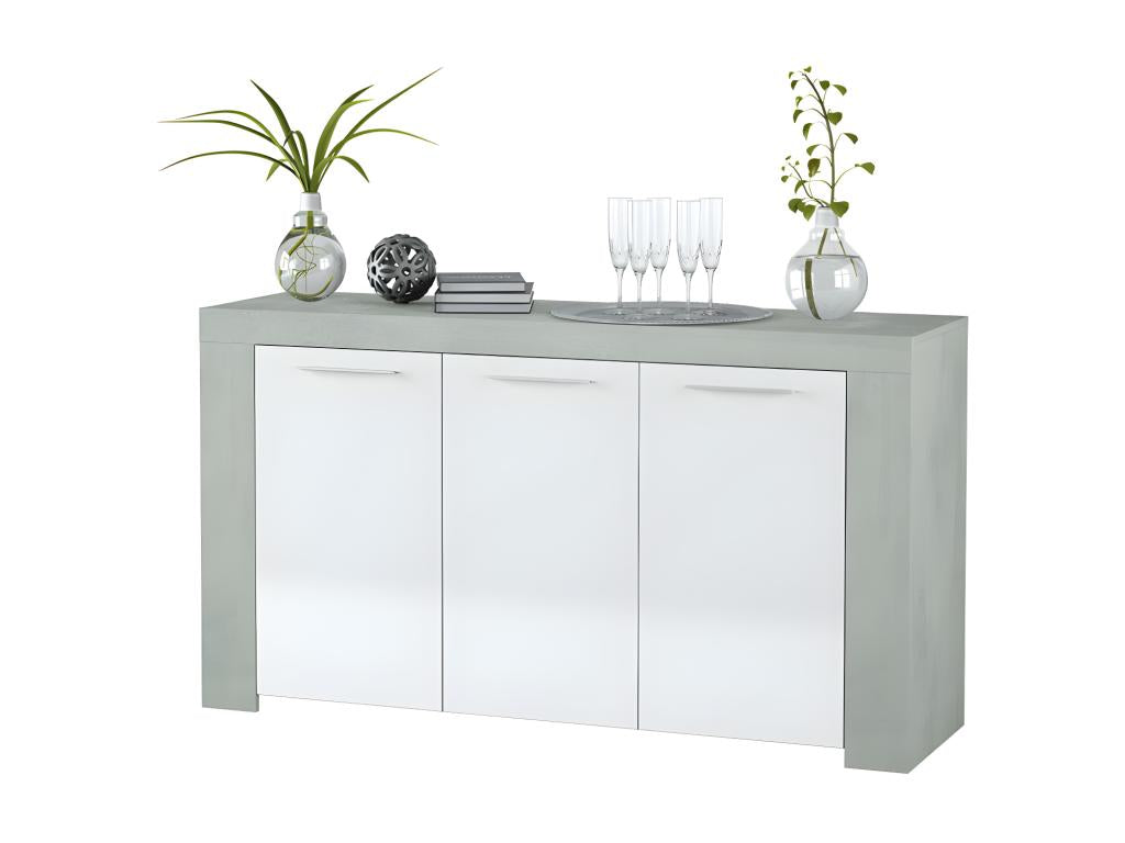 Séjour complet Blanc/Béton ciré clair - Boislis OLTW48693