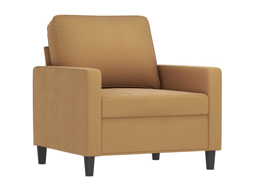 Ensemble de canapés 3 pièces avec coussins marron velours LEQZ34094