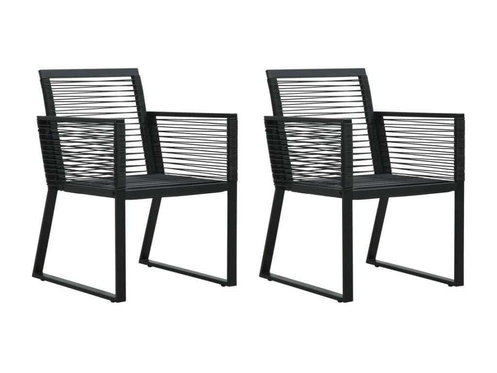 Chaises de jardin 2 pcs Noir Rotin PVC 2 KKIO41534