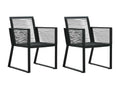 Chaises de jardin 2 pcs Noir Rotin PVC 2 KKIO41534