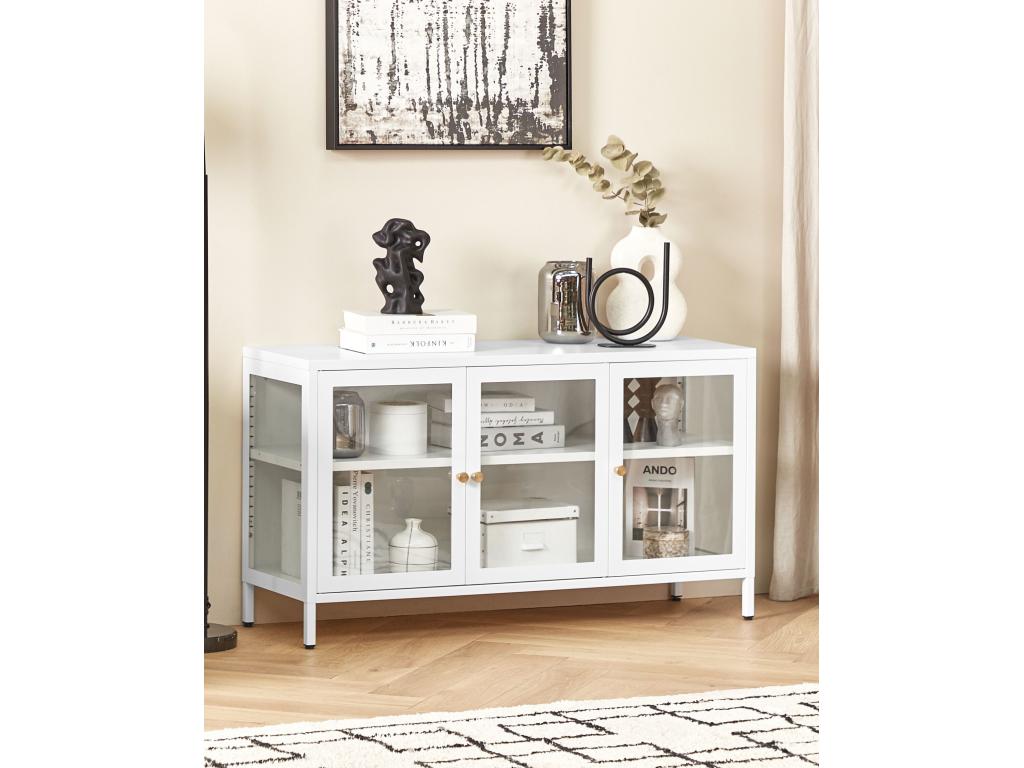 Vitrine en verre Boislis Métal 115 cm 35 cm Blanc NOOE01147