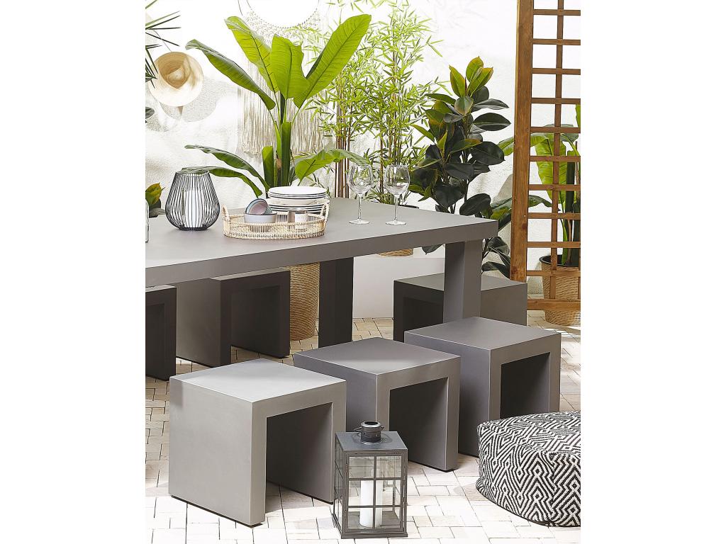 Lot de 2 chaises de jardin Boislis Béton Gris ZWHT47139