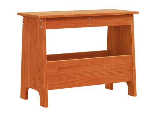 Banc d'entrée marron 60x28x45 bois de pin massif AMEH18541