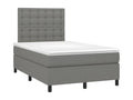 Sommier à Mobenze de lit avec matelas gris foncé 120x190cm tissu PERL83058