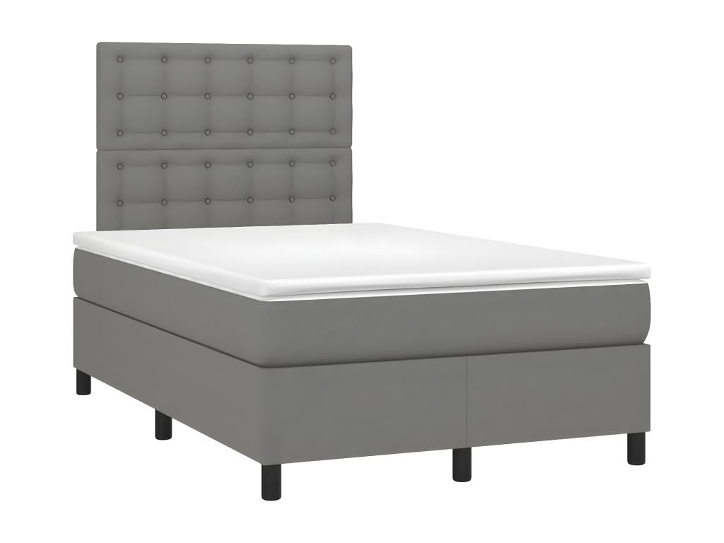 Sommier à Mobenze de lit avec matelas gris foncé 120x190cm tissu PERL83058