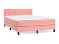 Lit à sommier tapissier avec matelas Rose 140x190 cm Velours NXTJ80793