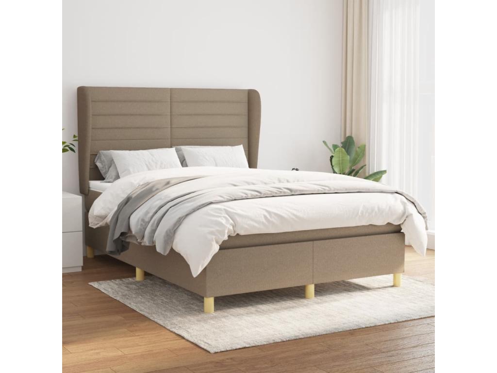 Lit à sommier tapissier avec matelas Boislis 140x200 cm Tissu EDCS38947