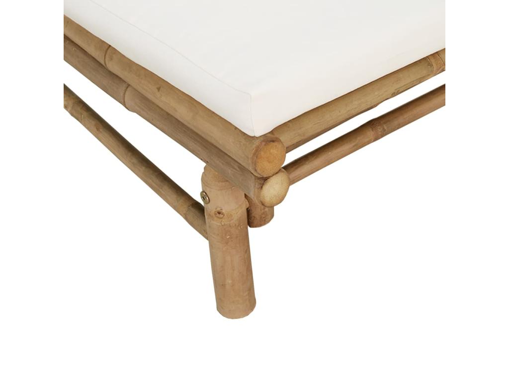 Salon de jardin 5 pièces avec coussins blanc crème Boislis IBPO63881