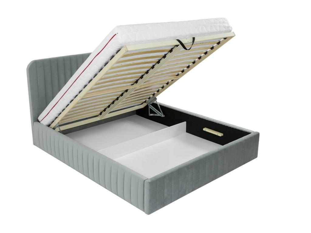 Lit Boislis 108 Double Turquoise 160x200 Tapisserie Sommier à Boislis 171x212cm RWMD63890