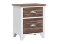 Mobenze - Table de chevet 2 pcs avec 2 tiroirs Marron et blanc BBQS10893