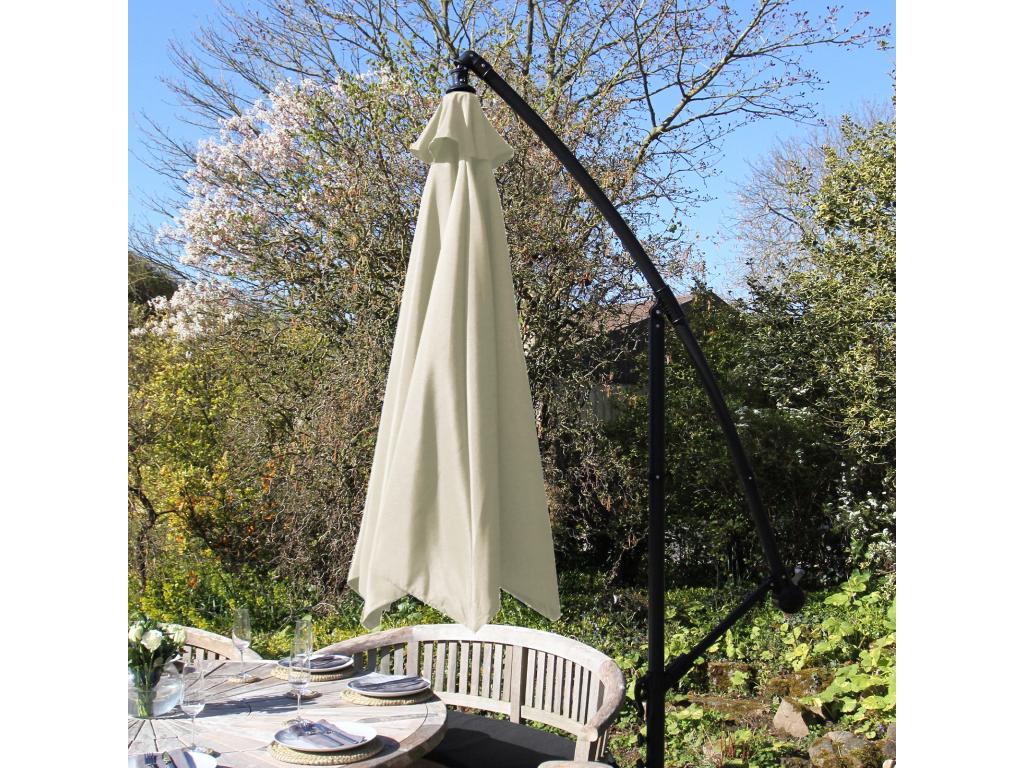 Parasol déporté crème 3m x 3m x 2,5m BOED50137