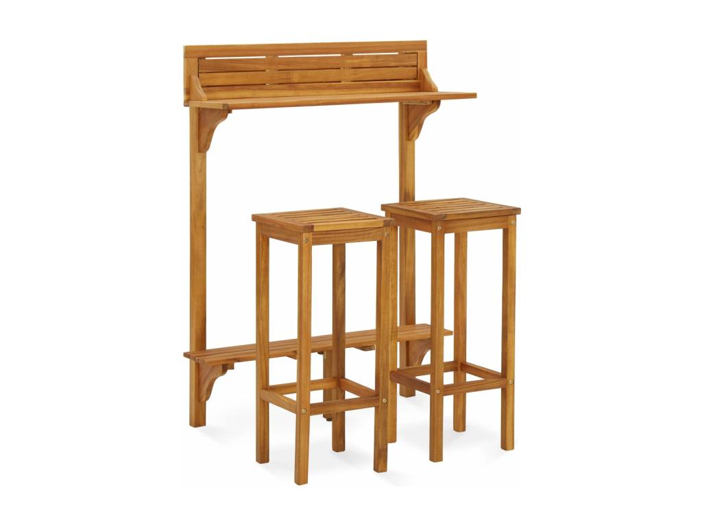 Ensemble de bar de bois marron 30,5x30,5x74,5 cm 02 0013358 MMQO04360