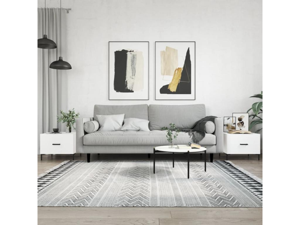 Tables basses 2 pcs blanc 50x50x40 bois d'ingénierie EWAW54943