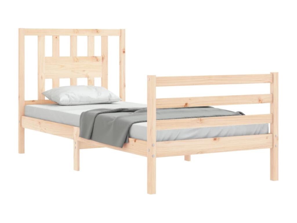 Cadre de lit sans matelas 100x200 cm bois massif IFTO44082