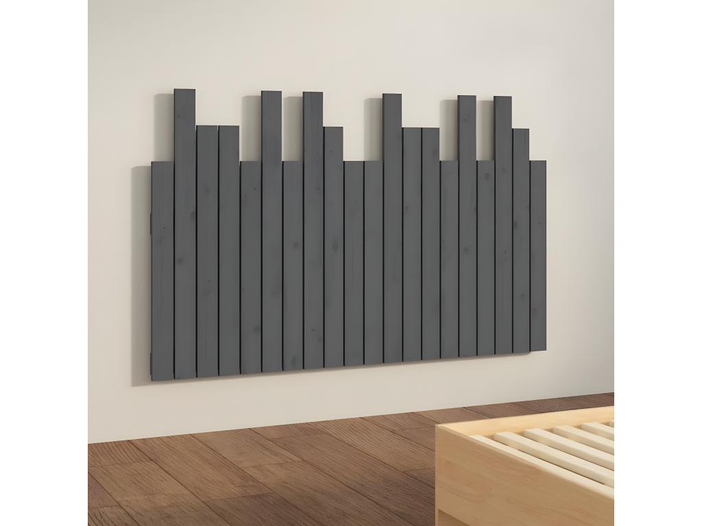 Tête de lit murale Gris 127,5x3x80 cm Bois massif de pin DFMT96242