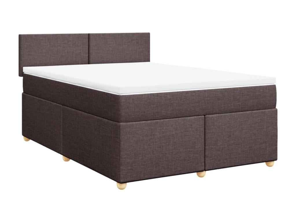 Sommier à Boislis de lit avec matelas Marron foncé 140x200 cm EMTO11802