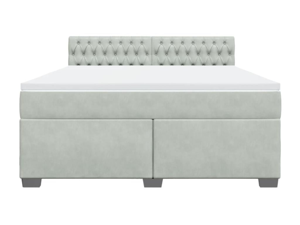 Sommier à Boislis de lit et matelas Gris clair 180x200cm Velours VNGP53616