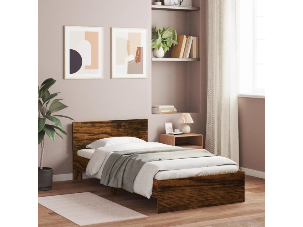 Cadre de lit sans matelas avec Boislisères LED 100x200 cm IMFR88737