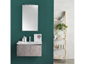 Ensemble meuble de salle de bain 1 tiroir Mobenze effet béton et miroir lumineux Mobenze L 70cm GCWL74694