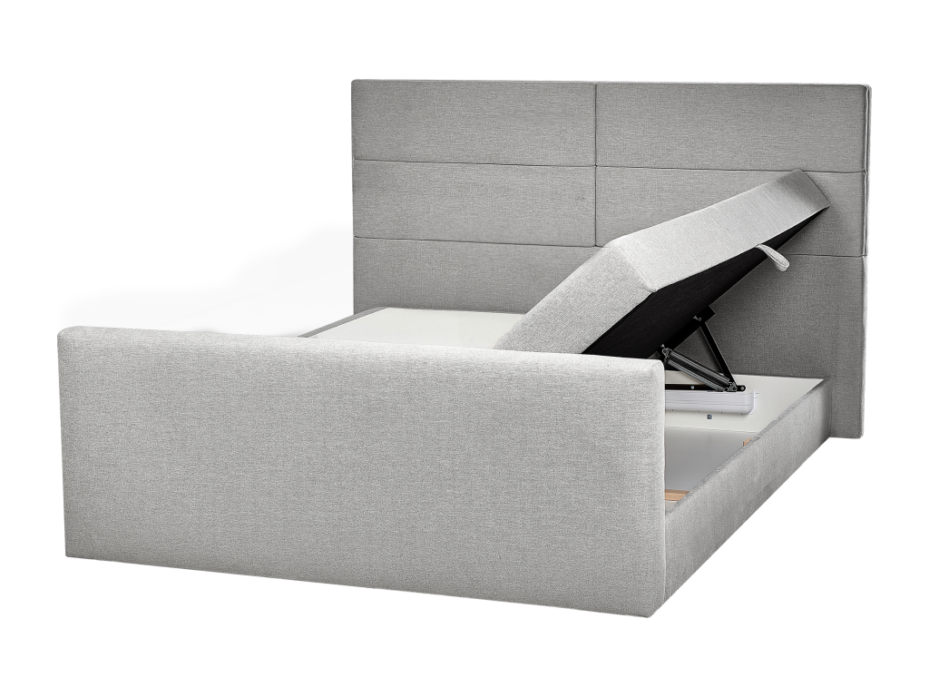 Lit Boxspring Tissu Boislis 160x200 cm Gris clair TLKS91528