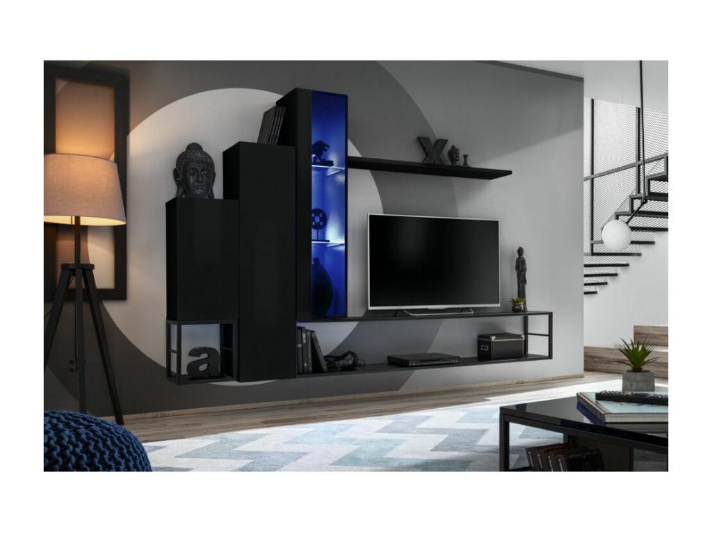 Ensemble Meuble TV Design Switch VIII 240cm Noir JZYP36434