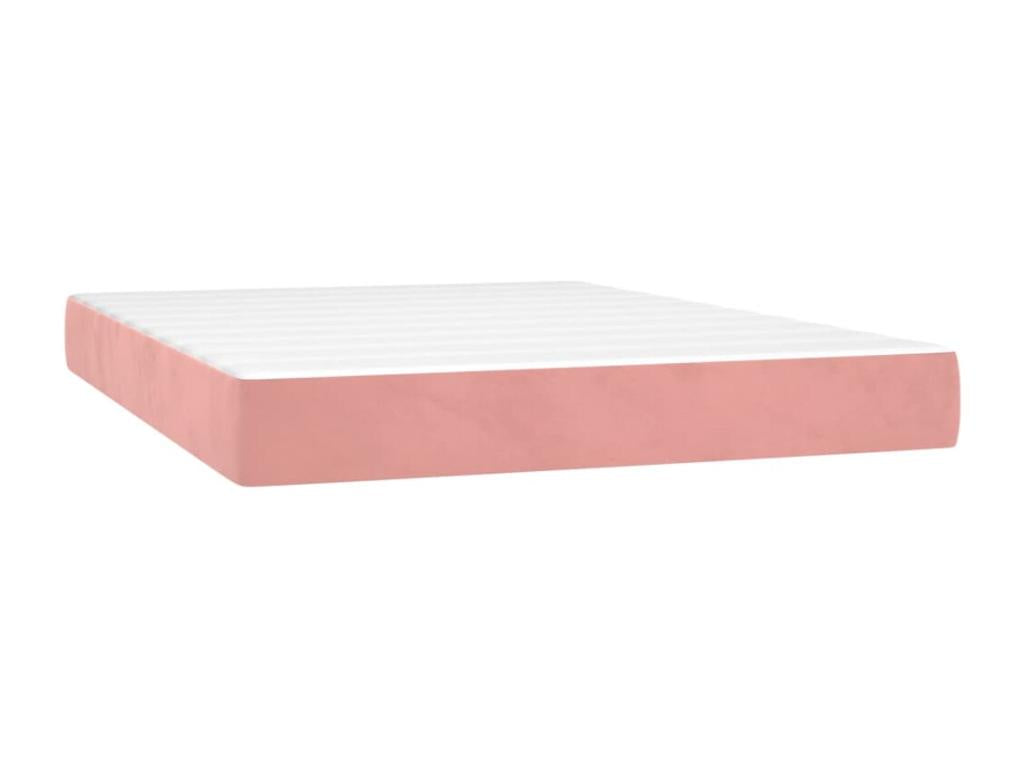 Lit à sommier tapissier avec matelas Rose 140x190 cm Velours NXTJ80793