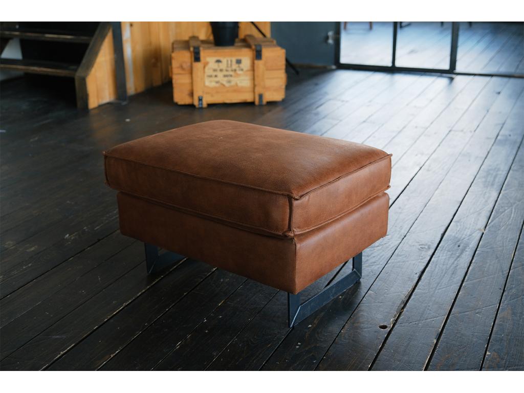 Pouf - marron similicuir - VILNIUS LRML45179