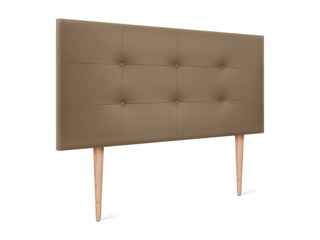 Boislis Tête de Lit en Similicuir Capitonnée 105x115cm avec Pieds Lit 105 - Marron Clair OKKM02337