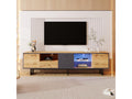 Meuble bas TV de salon avec effet de Boislisère LED cloison en verre charnière tampon design assorti aux couleurs FVET99636