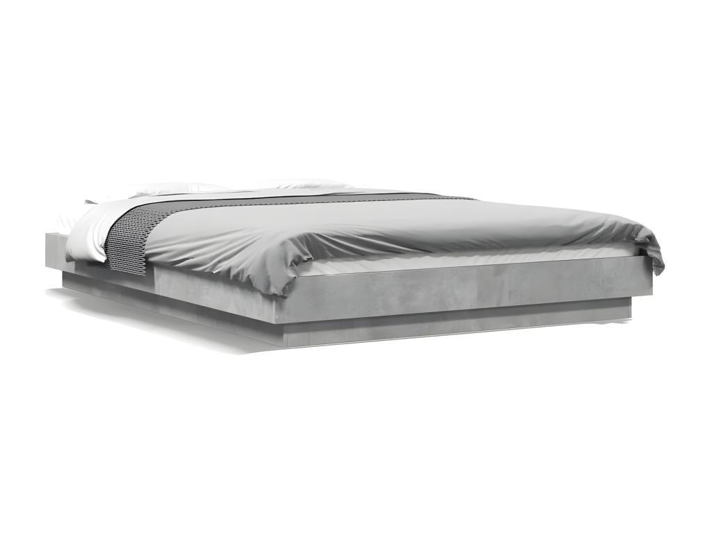 Cadre de lit sans matelas gris béton 120x190 cm PODZ30423