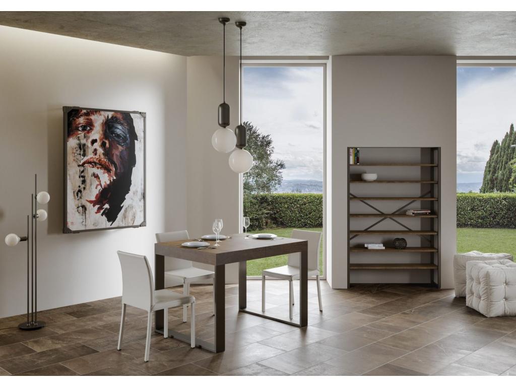 Table extensible 90x180/284 cm Mobenze Noyer cadre Anthracite LSST22259