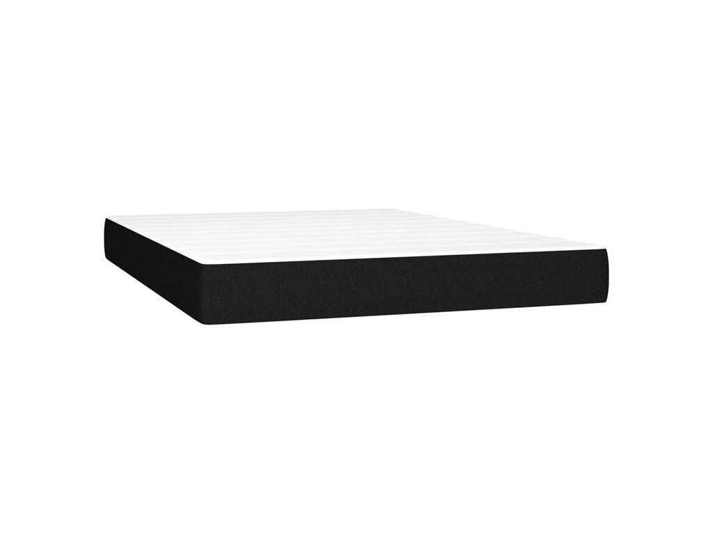 Sommier à Boislis de lit avec matelas Noir 140x190 Tissu OOQO50996
