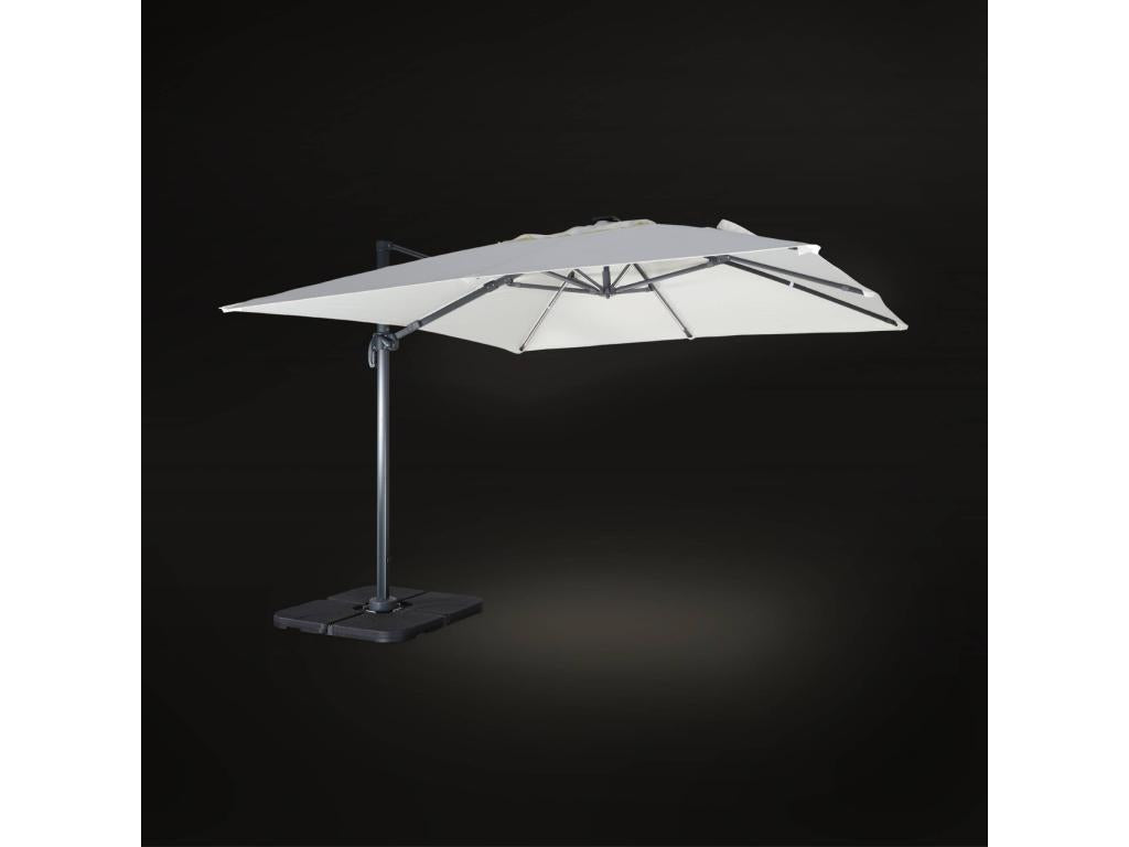 Parasol déporté solaire LED 3x3m Boislis écru avec Boislisère intéBoislise housse UZHK79702