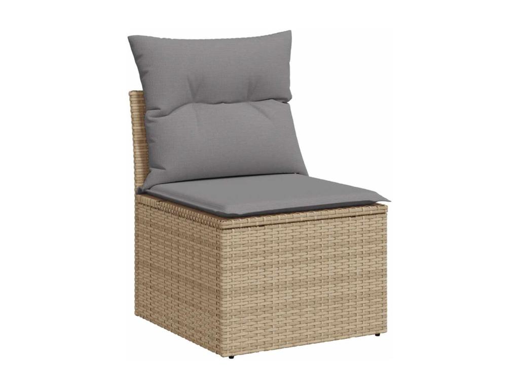 Salon de jardin avec coussins 5 pièces beige résine tressée OIUC11280