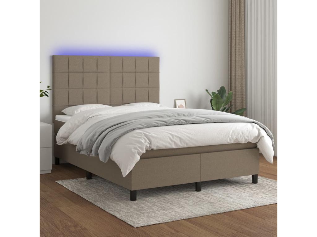 Sommier à Boislis de lit et matelas et LED Boislis 140x200cm Tissu JKDF42662