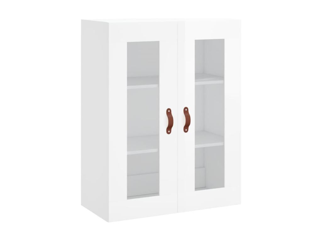 Buffet haut Blanc brillant 69,5x34x180 cm Bois d'ingénierie GBFT78299