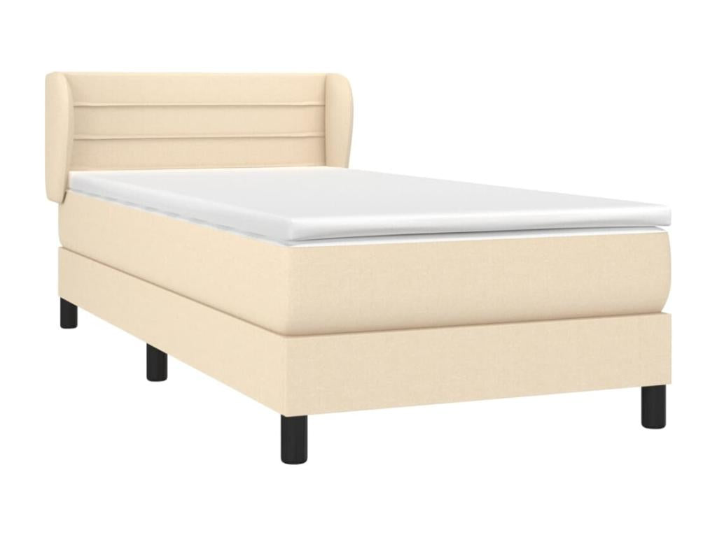 Lit à sommier tapissier avec matelas Crème 80x200 cm Tissu DFZZ53331