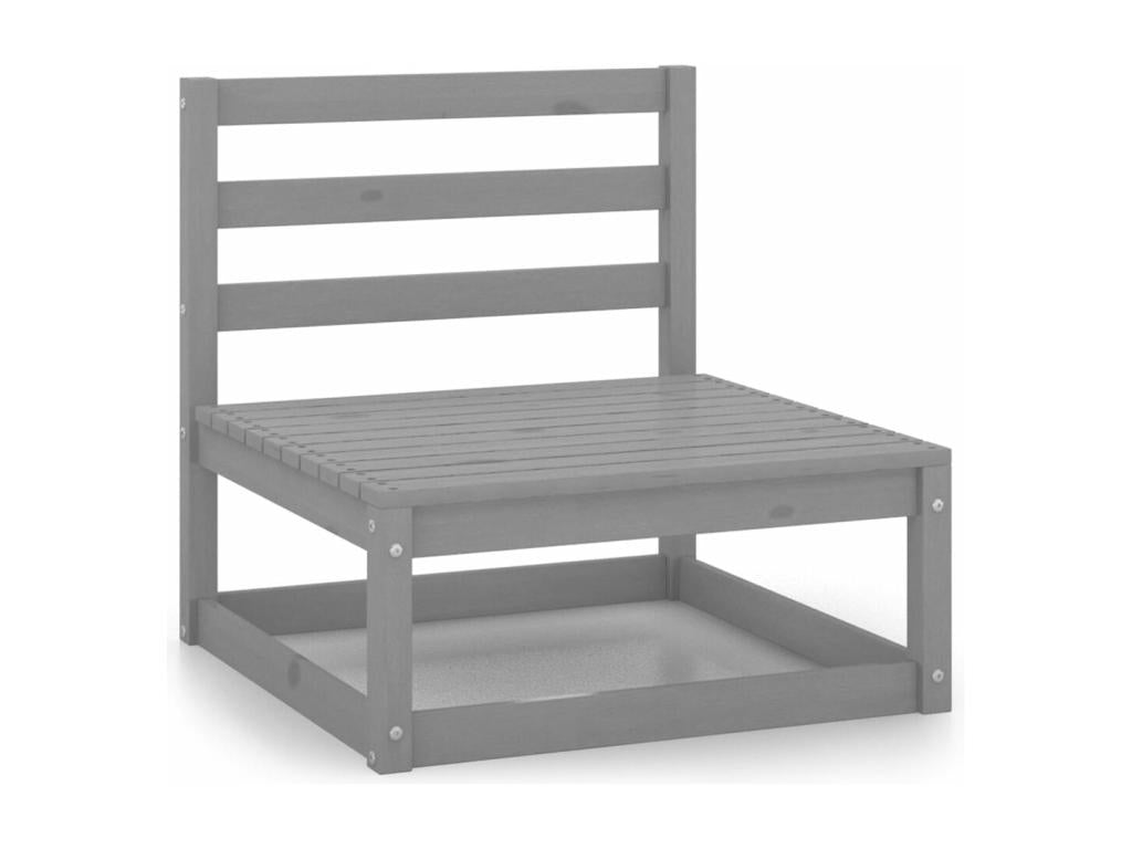Salon de jardin 8 pièces gris bois de pin massif WEYM24621