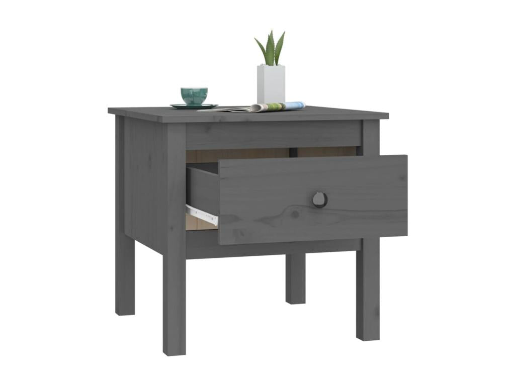 Table d'appoint Gris 50x50x49 cm Bois massif de pin STYS05174