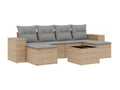 Salon de jardin avec coussins 7 pièces beige résine tressée XPMD92915