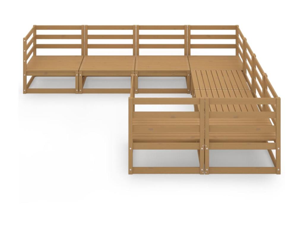 Salon de jardin 8 pcs Bois de pin massif 29 ZZBO26063