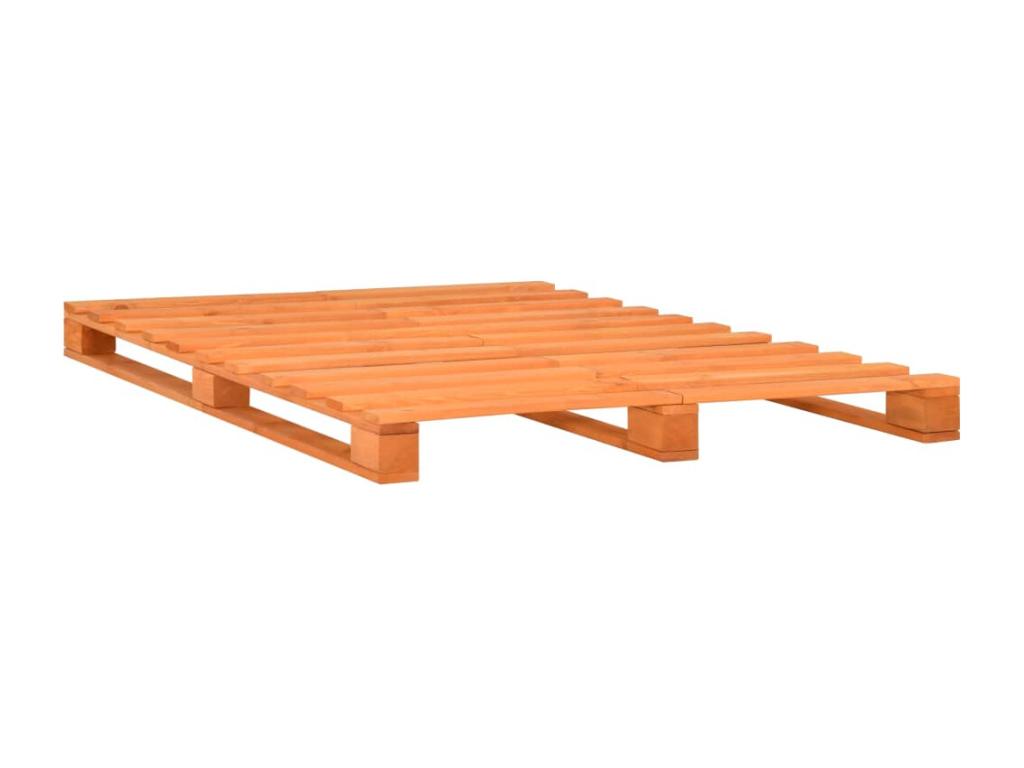 Cadre de lit de palette sans matelas 200x200cm bois massif LYEJ47980