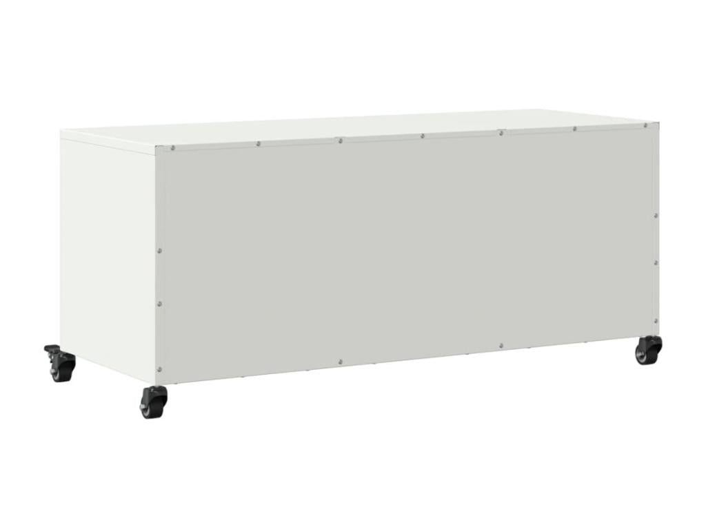 Meuble TV blanc 100,5x39x43,5 cm acier laminé à froid VLFA21778