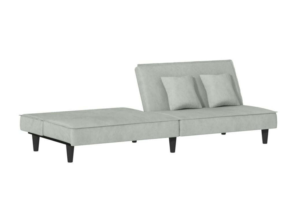 Canapé-lit gris clair Velours ZEBP80496