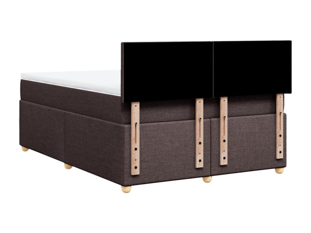 Sommier à Boislis de lit avec matelas Marron foncé 140x200 cm EMTO11802