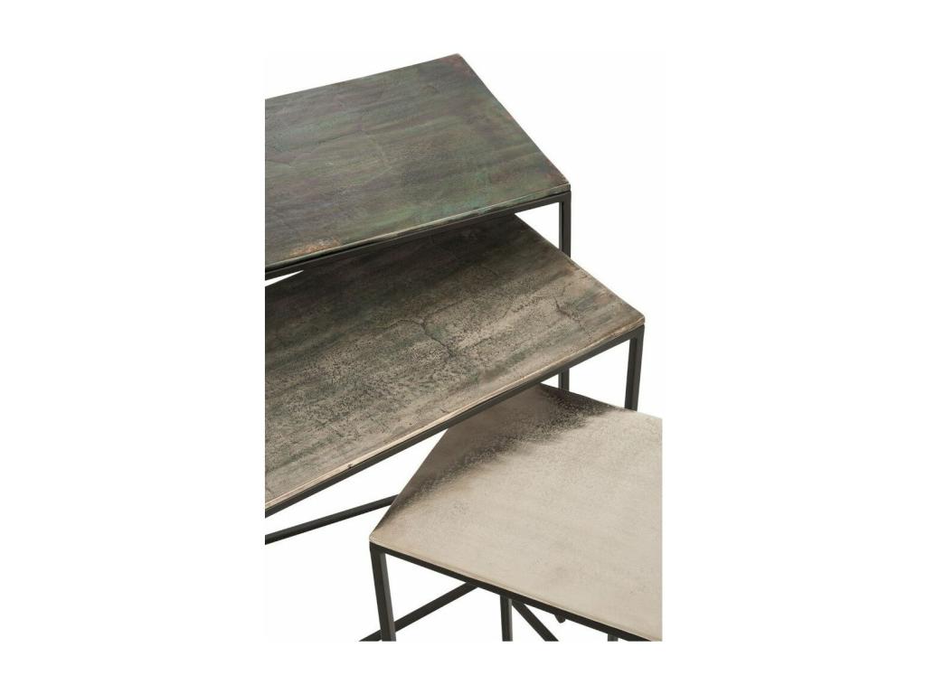 Lot de 3 Tables Gigognes Design Mobenze 65cm Noir RSPB80576