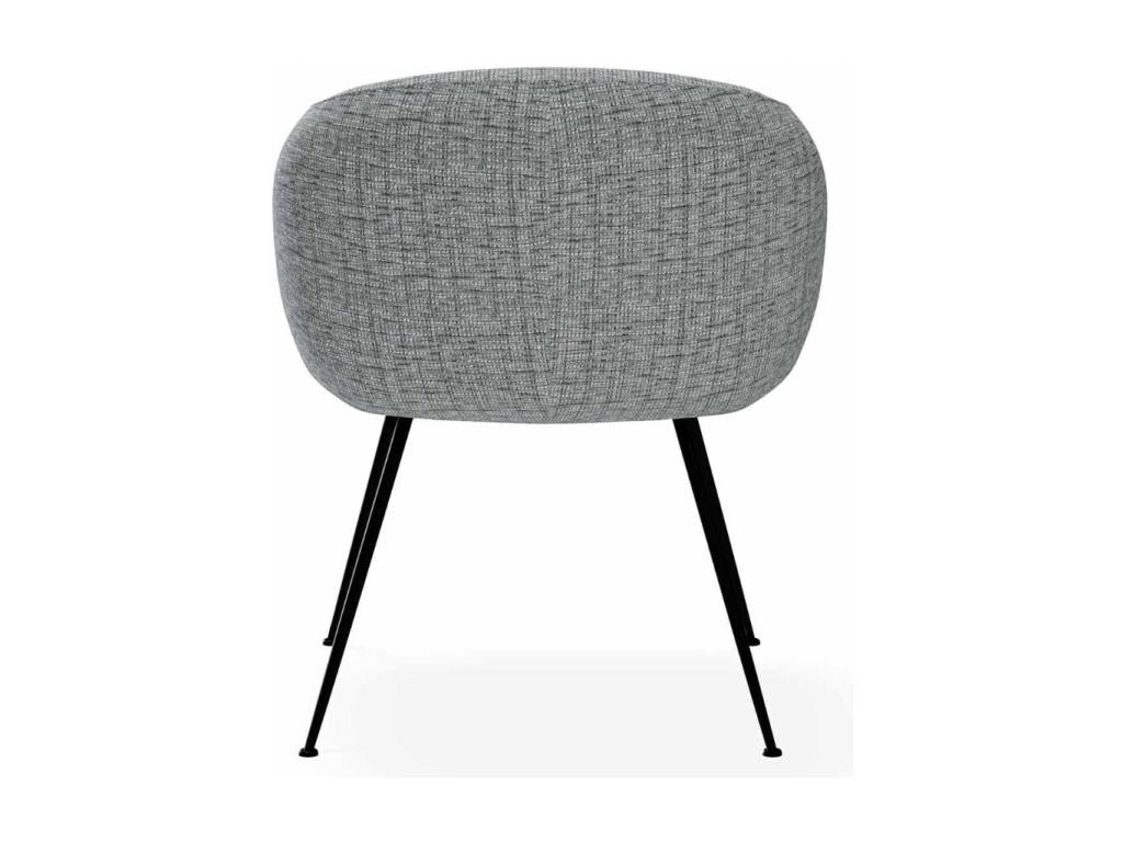 Chaise en tissu avec pieds métal noir Boislis – Design galbé et confort exceptionnel-Couleur Gris HCEK85706