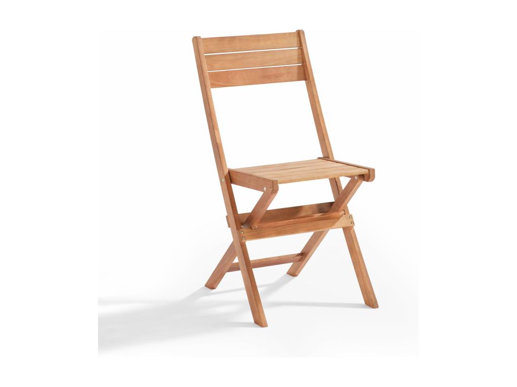Table et 2 chaises pliantes en bois d'eucalyptus DMGO95695