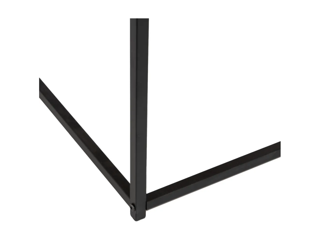 Table basse carrée en panneaux de particules coloris chêne avec base en métal noir - Longueur 70 x Profondeur 70 x Hauteur 40 cm HGZB53484